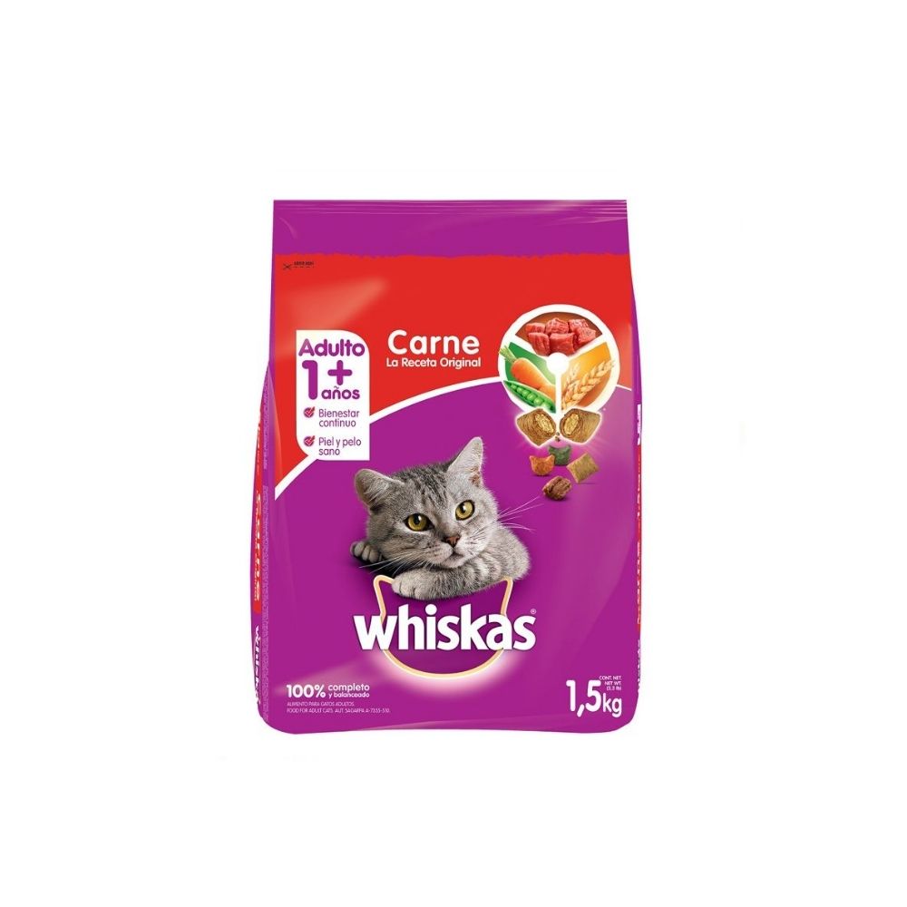 Comida para Gato Carne Whiskas Bolsa 1.5Kg