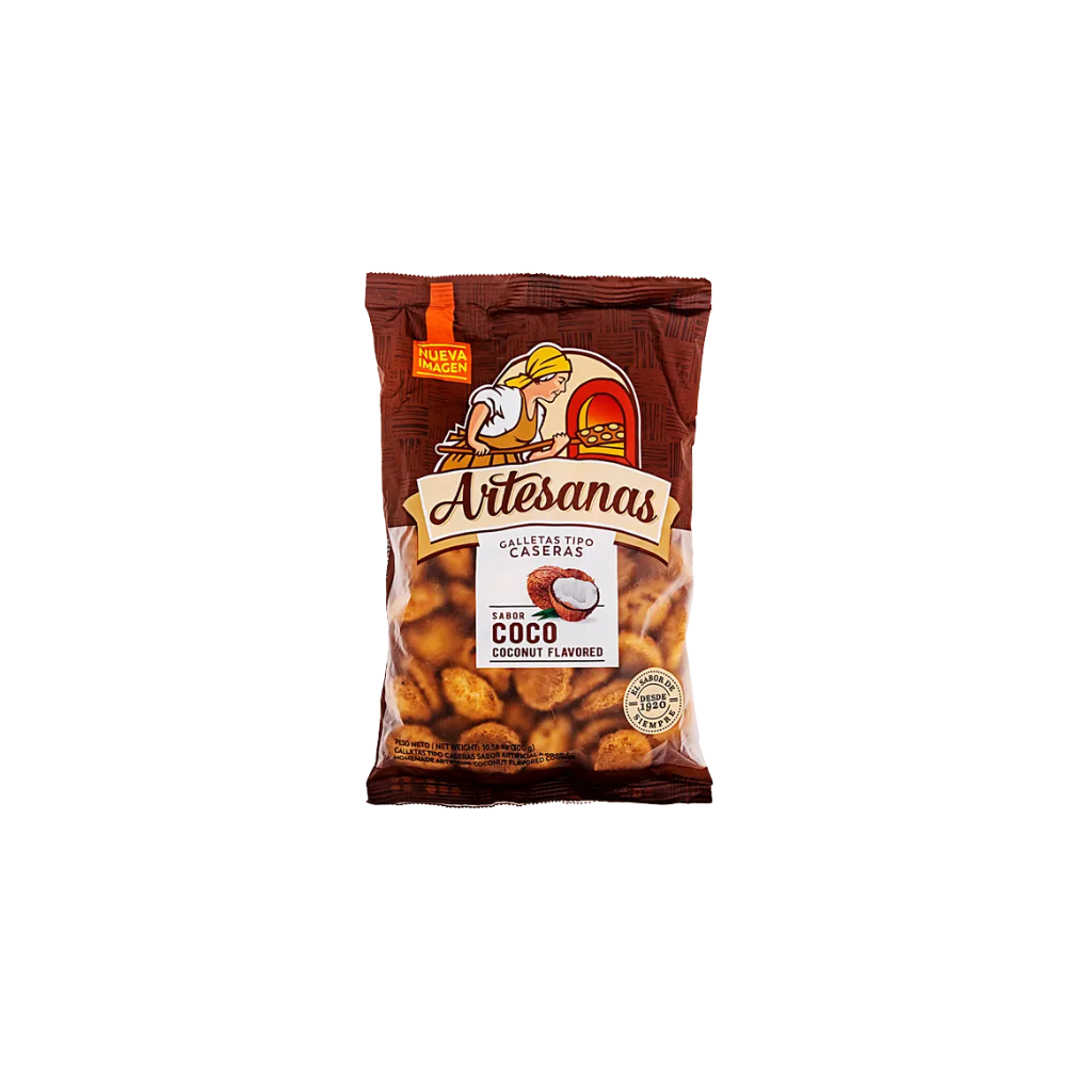 Galletas tipo Caseras sabor Coco Artesanas Bolsa 300g