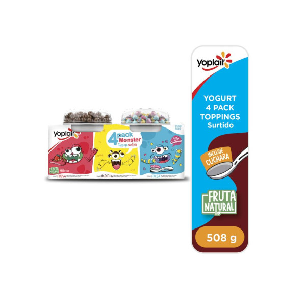Yogurt Infantil Sabores Surtido con Topping Yoplait Pet 127g 4pack