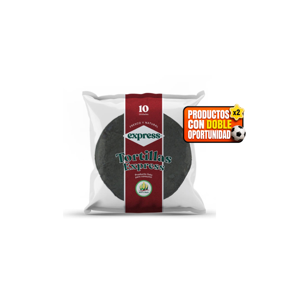 Tortilla de Maíz Negro Express Bolsa 454g 10 Un