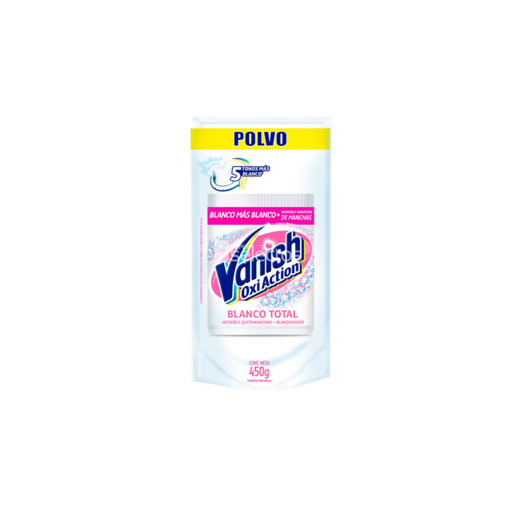 Removedor de Manchas en Polvo Vanish Blanco Total Bolsa 450g